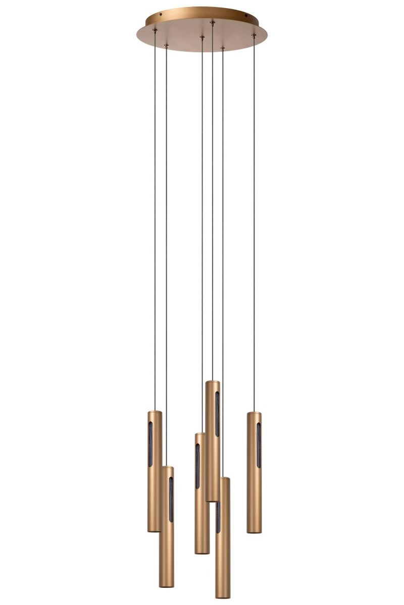 Lucide GRIFFITH - Závesné svietidlo - Ø 38 cm - LED Rozm. - 6x7,6W 2700K/4000K - Bronz